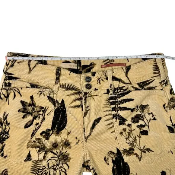 Pilcro Anthropologie Wanderer Mid-Rise Corduroy Pants Beige Floral Women’s 30 - Picture 11 of 16